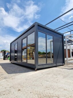 Obytný kontejner 6×3m – koupelna, kuchyň, ihned k použití