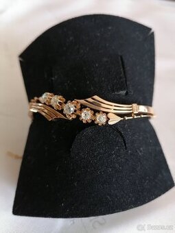Starožitný zlatý náramek s diamanty 0,90 ct