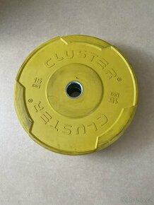 2x Žlutý bumper kotouč 15kg průměr 50mm - 1