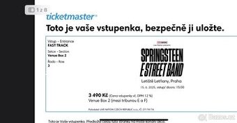 2× Bruce Springsteen Letňany – catering, sezení, FAST TRACK