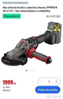 Aku úhlová bruska Ø 125 mm PPWSFA 20-Li C4
