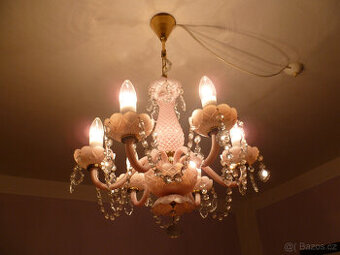 Retro skleněný lustr