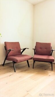 Starožitná párová křesla z ohýbaného dřeva