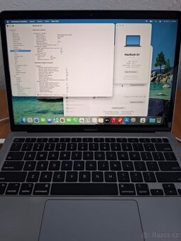Macbook Air 13 palců M1 chip 16GB RAM 256 SSD 250 cyklů