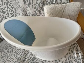 Shnuggle vanička bílá s modrou opěrkou