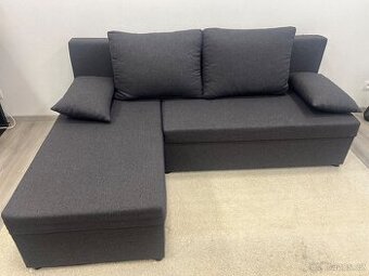 Šedá rohová rozkládací sedačka