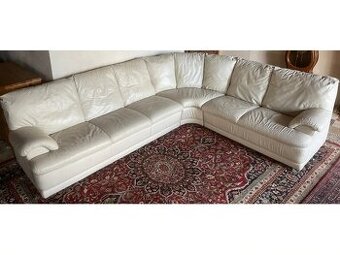 Moderní rohová kožená sedací souprava, 2663