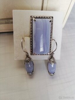 Prsten, velký achát ve stříbře