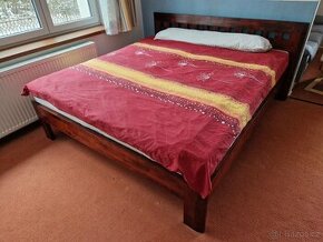 Manželská postel 180 x 200 masivní dřevo - 1