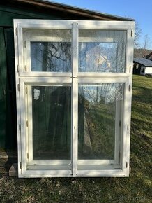 Nová dřevěná okna s termo sklem v 209cm, š 154cm , h 23cm