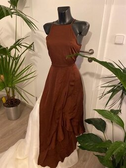 Zara saty dlouhe hnede dlouhe mocha mausse 36