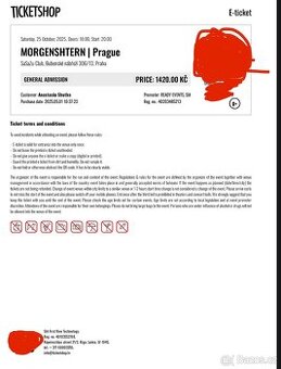 Vstupenky MORGENSHTERN 25.08.2025