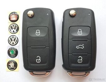 Klíč Volkswagen Škoda Seat 2 / 3 tlačítka.  Cena za 1 kus =