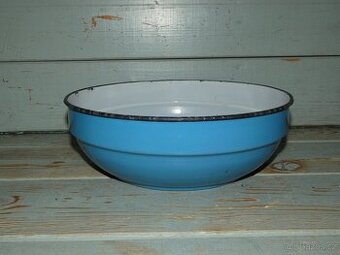 Stará smaltovaná mísa, modrý smalt