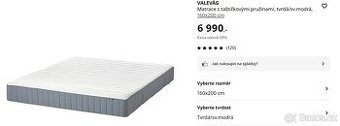 VALEVAG matrace 160x200cm, tvrda