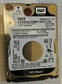 HDD 2,5" WD Black 500GB 7200ot.