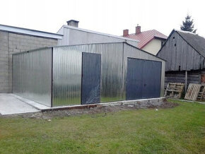 Plechová garáž 7 x 5 m + boční dveře - 1