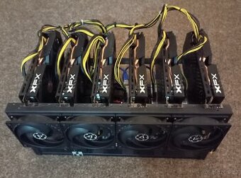 Mining rig 6x XFX RX 580 8GB na rozebrání na díly