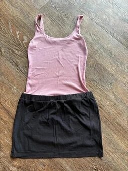 Dámské plážové šaty růžovo černé, vel. S, Calliope