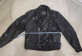 Kožená motorkářská pánská bunda.