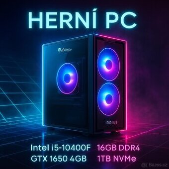 Herní PC i5-10400F • GTX 1650 • 1 TB NVMe • 16 GB • RGB ✅