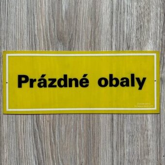 Plastová cedule PRÁZDNÉ OBALY