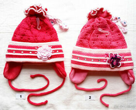 Dívčí zimní podšité čepice-nové (nenošené) + bonus rukavice