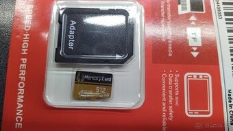 NOVÉ MicroSD Paměťové karty 512GB,256GB + Adaptér
