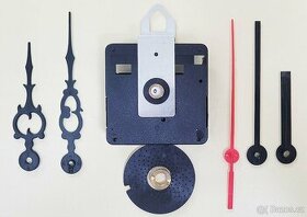 Hodinový strojek, dva druhy ručiček, nové, více kusů.