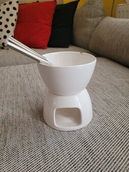 Keramická sada fondue s vidličkami zn. Akzo Nobel