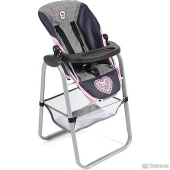 JÍDELNÍ ŽIDLIČKA a nosítko pro panenky, 2 v 1, zn.Bayer
