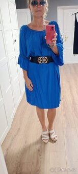 Nové vzdušné modré šaty uni size M/ L