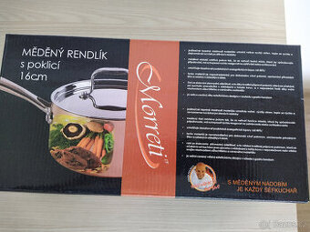 Měděný rendlík s poklicí 16 cm - nepoužitý + Dárek