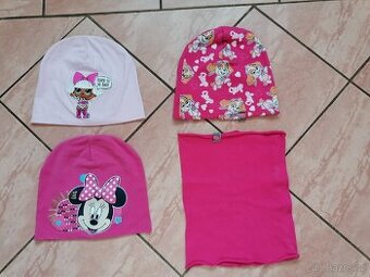 Dívčí čepice a nákrčník vel. 5-7let.