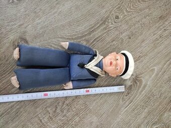 Starožitná panenka námořník s porcelánovou hlavou