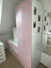 REZERVACE2x IKEA  Smastad Dětská sestava skříň, černá/růžová