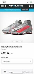 Nové kopačky Nike Superfly 7 Elite FG, vel. 47