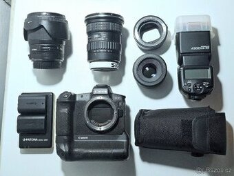 Profesionální foto set Canon EOS R s objektivy a bleskem