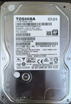 Toshiba DT01ACA100 3,5" HDD 1TB 32MB SATAIII 7200 RPM