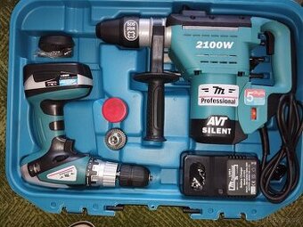 Vrtací kladivo Makita HR2811 FT a AKU utahov.Makita BTW 450Z