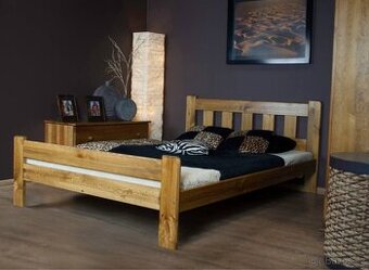 Postel z masivu 120x200 dub se šuplíkem a matrací