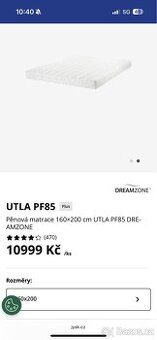 PM 160×200 cm UTLA PF85 DREAMZONE martace