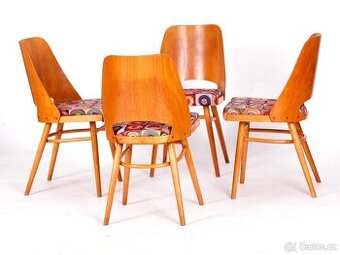 Velmi pohodlné retro židle TON, 4 kusy.