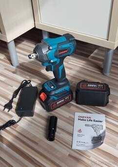 Aku Rázový utahovák+2aku(Ne Makita 18V)+nabíječka, nové.