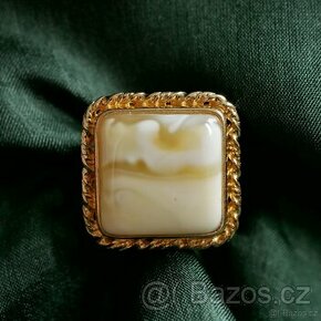Prsten jantar mléčný