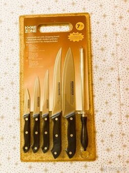 Sada nožů z nerezové oceli s ocílkou a prkénkem - NOVÉ