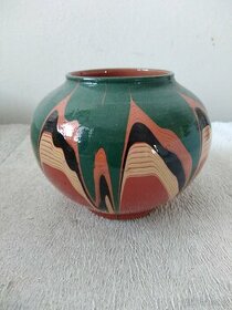 Keramická váza barevná, v cca 11, š cca 13 cm