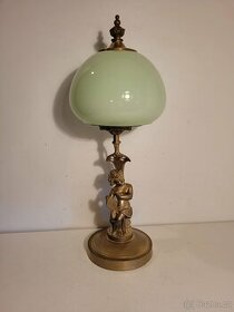 starožitná figurální lampička, stolní lampa
