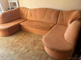 Rozkládací rohová sedací souprava do U – 315×150 cm, úložný