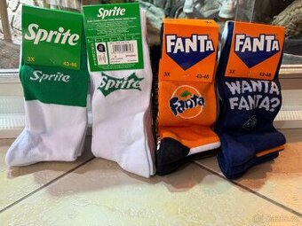 PONOŽKY 3 PÁRY FANTA/SPRITE N.O.V.É. - 1